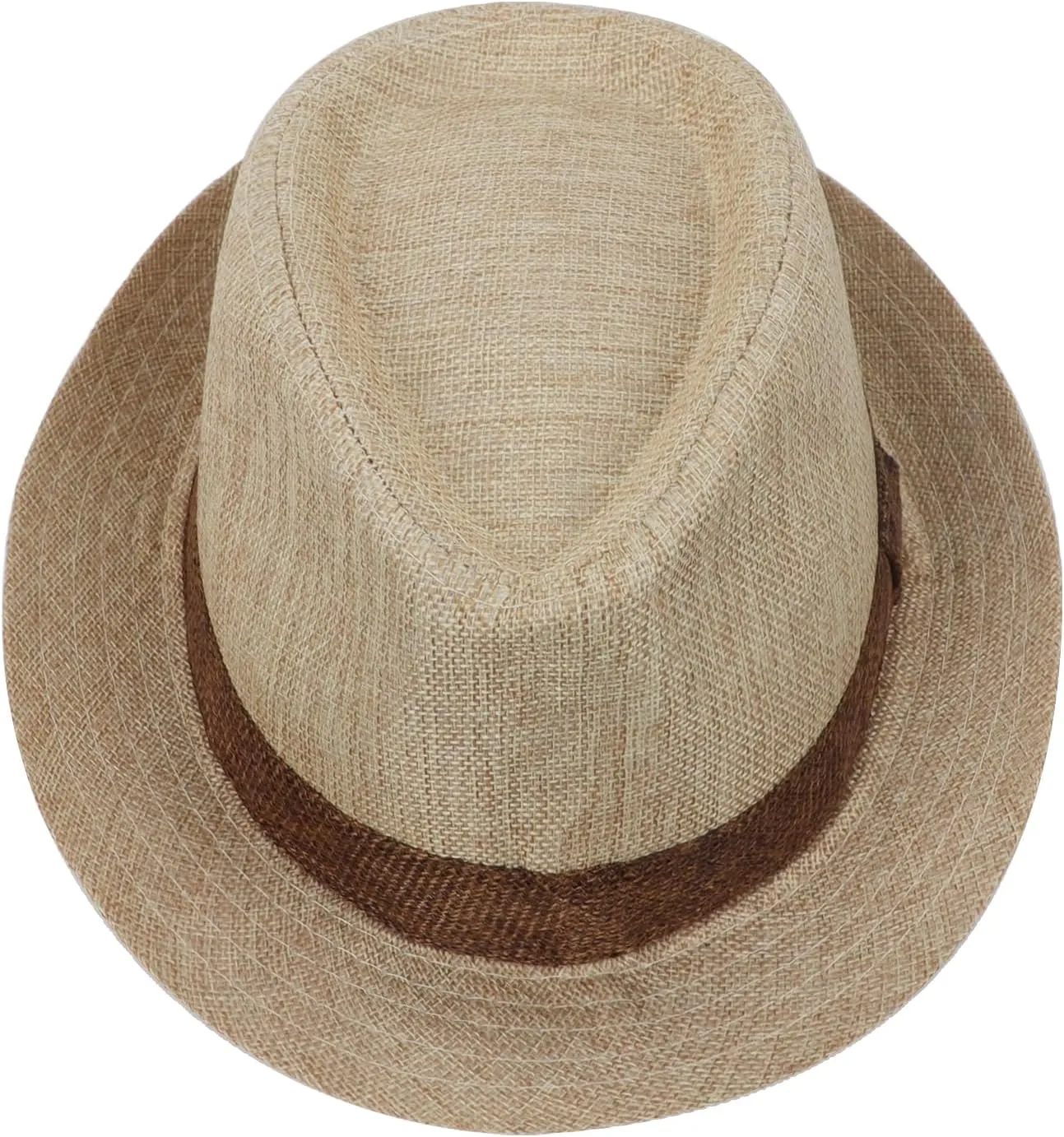 Mens Classic Straw Fedora Hat Sun Protection UV UPF50  Panama Style Hat Short Brim Packable Trilby Hat Fashion Gentleman Hat