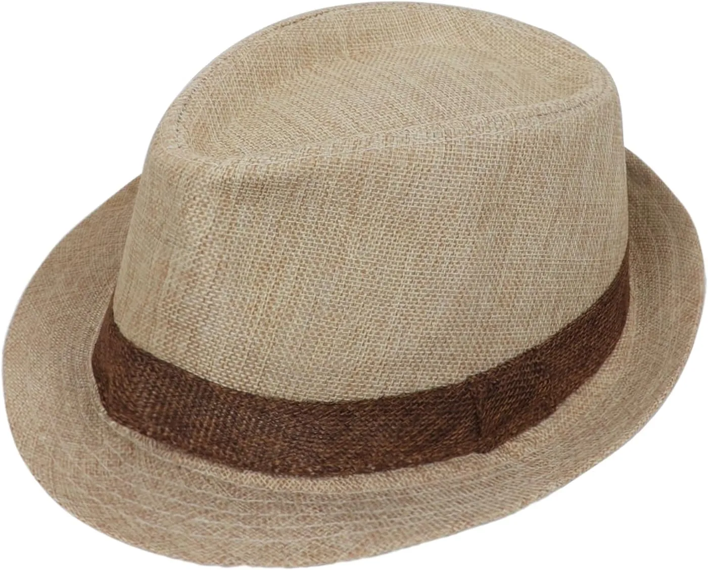 Mens Classic Straw Fedora Hat Sun Protection UV UPF50  Panama Style Hat Short Brim Packable Trilby Hat Fashion Gentleman Hat