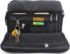 Mens Messenger Bag Canvas Shoulder Bag for Women Multi-pocket Travel Purses Satchel Work Handbag Crossbody Bag