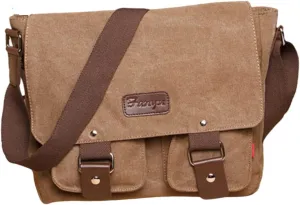 Men's messenger bag Gutim canvas messenger bag - retro cross shoulder bag military backpack (coffee)