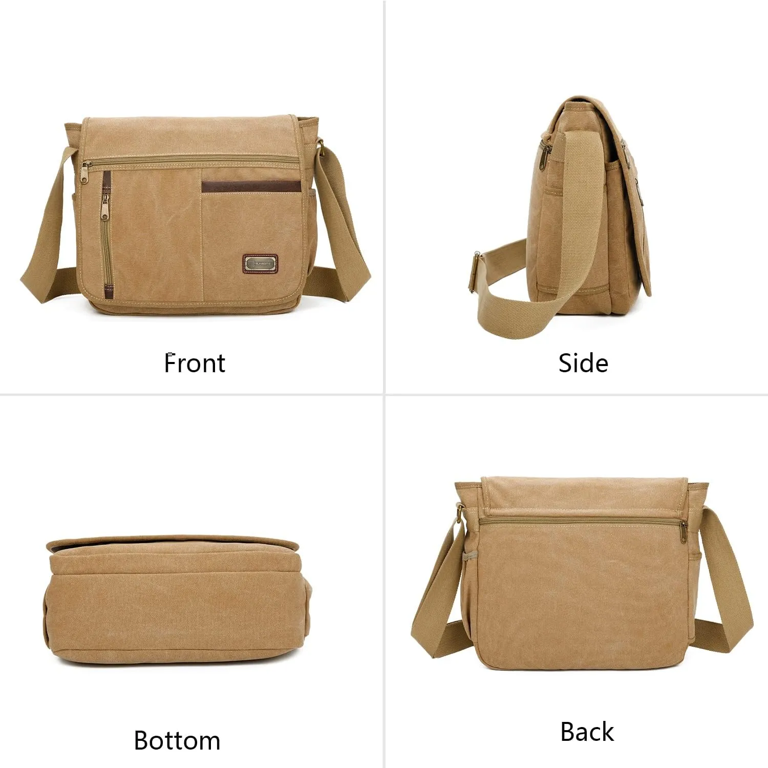 Messenger Bag For Man,Canvas Satchel Bag Crossbody Bag Shoulder Bag Vintage 14 Inch