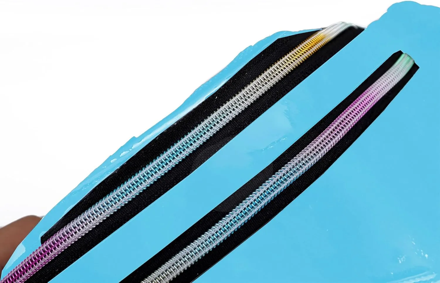 Metallic Color Holographic Fanny Pack Shiny Waist Packs Waterproof Belt Bag with Adjustable Belt for Women Men (Blue)