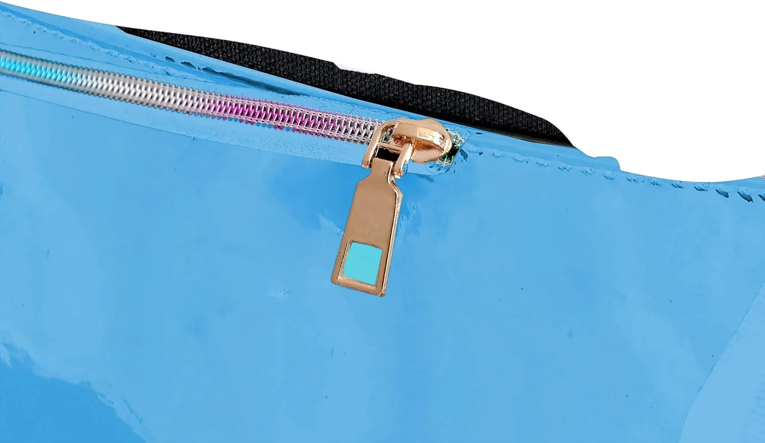 Metallic Color Holographic Fanny Pack Shiny Waist Packs Waterproof Belt Bag with Adjustable Belt for Women Men (Blue)