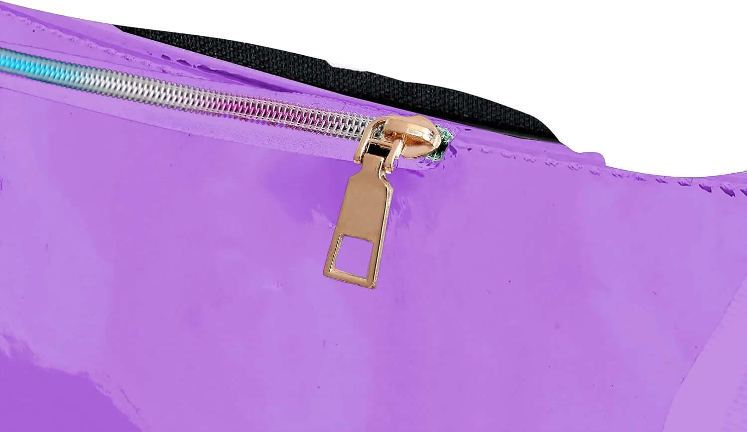 Metallic Color Holographic Fanny Pack Shiny Waist Packs Waterproof Belt Bag with Adjustable Belt for Women Men (Purple)