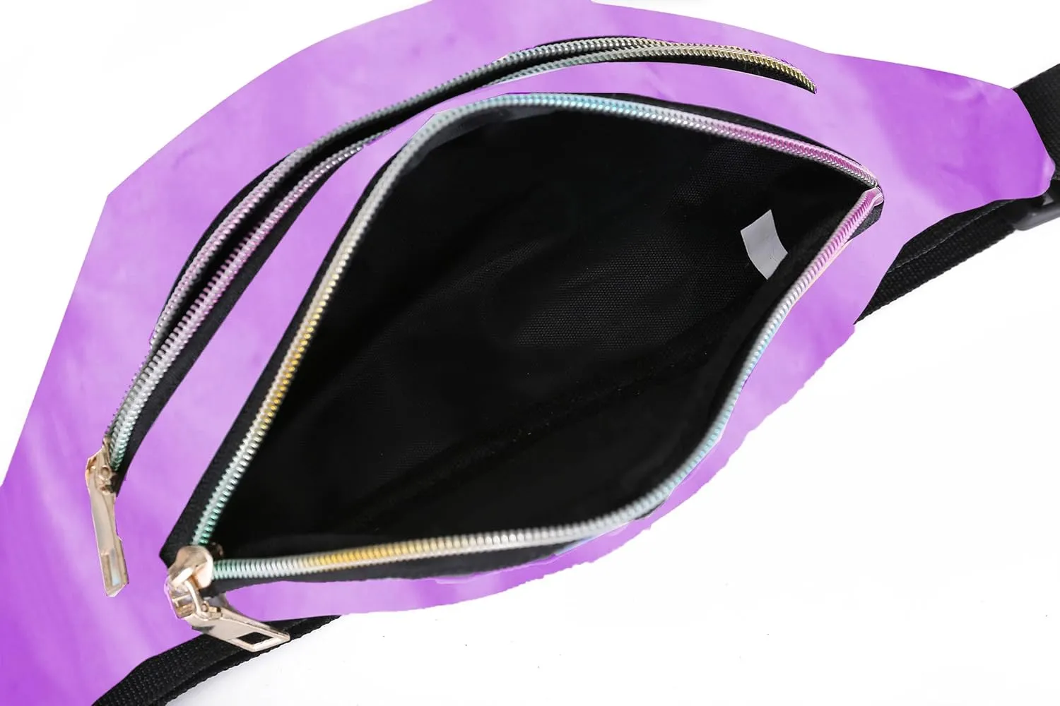 Metallic Color Holographic Fanny Pack Shiny Waist Packs Waterproof Belt Bag with Adjustable Belt for Women Men (Purple)