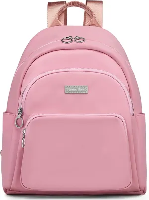 Mini Backpack for Women, Waterproof Stylish Daypack Purse Shoulder Bag, Small Lightweight Travel Backpack College, Ladies Gift Casual Daily Work, Pink