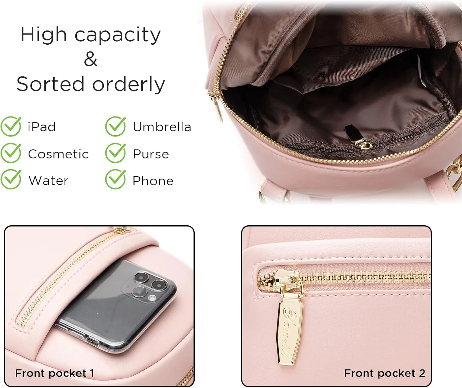 Mini Backpack Purse for Girls Teenager Cute Leather Backpack Women Small Shoulder Bag Handbags Beige