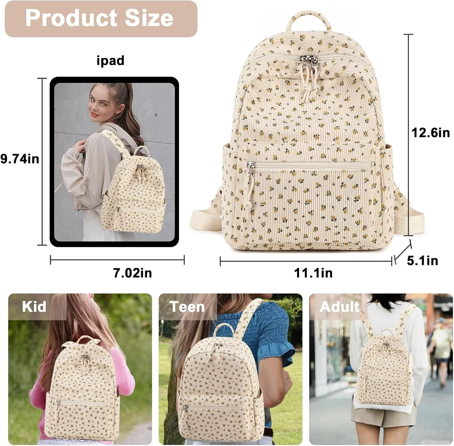 Mini Backpack Women Girls Water-resistant Small Backpack Purse Shoulder Bag for Womens Adult Kids School Travel