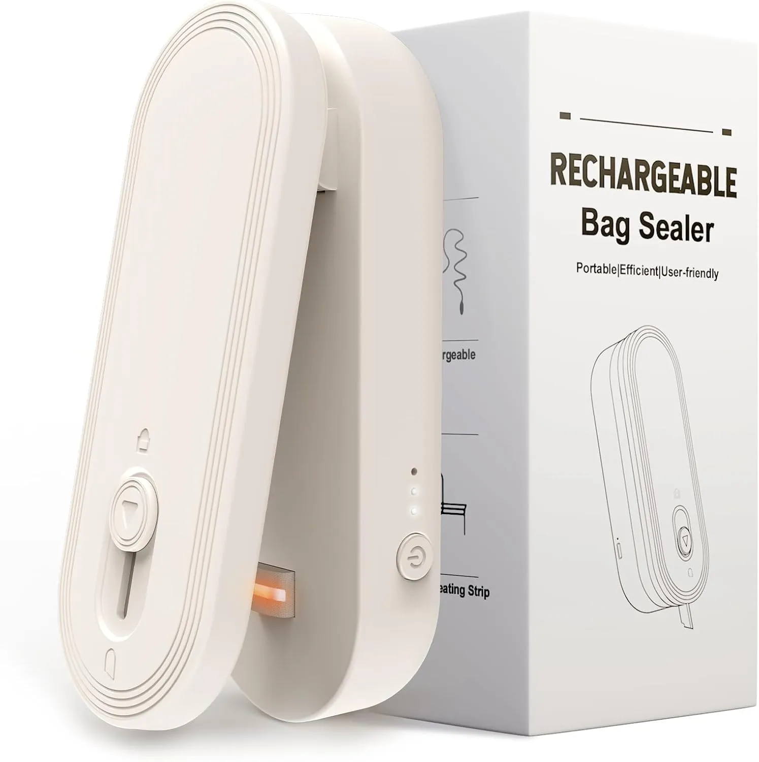 Mini Bag Sealer and Cutter, 1800mAh Rechargeable Chip Bag Sealer Heat Seal, 3 Heat Modes, Widened Heating Strip, Magnetic & Hanging Design, Portable Bag Sealing Machine for Plastic Snack Bags