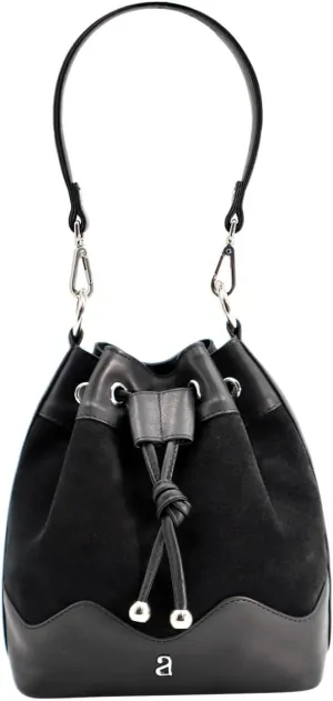 Mini Bucket Bag For Women Girls Genuine Leather Drawstring Handbag Tote Crossbody Hobo Shoulder Bag