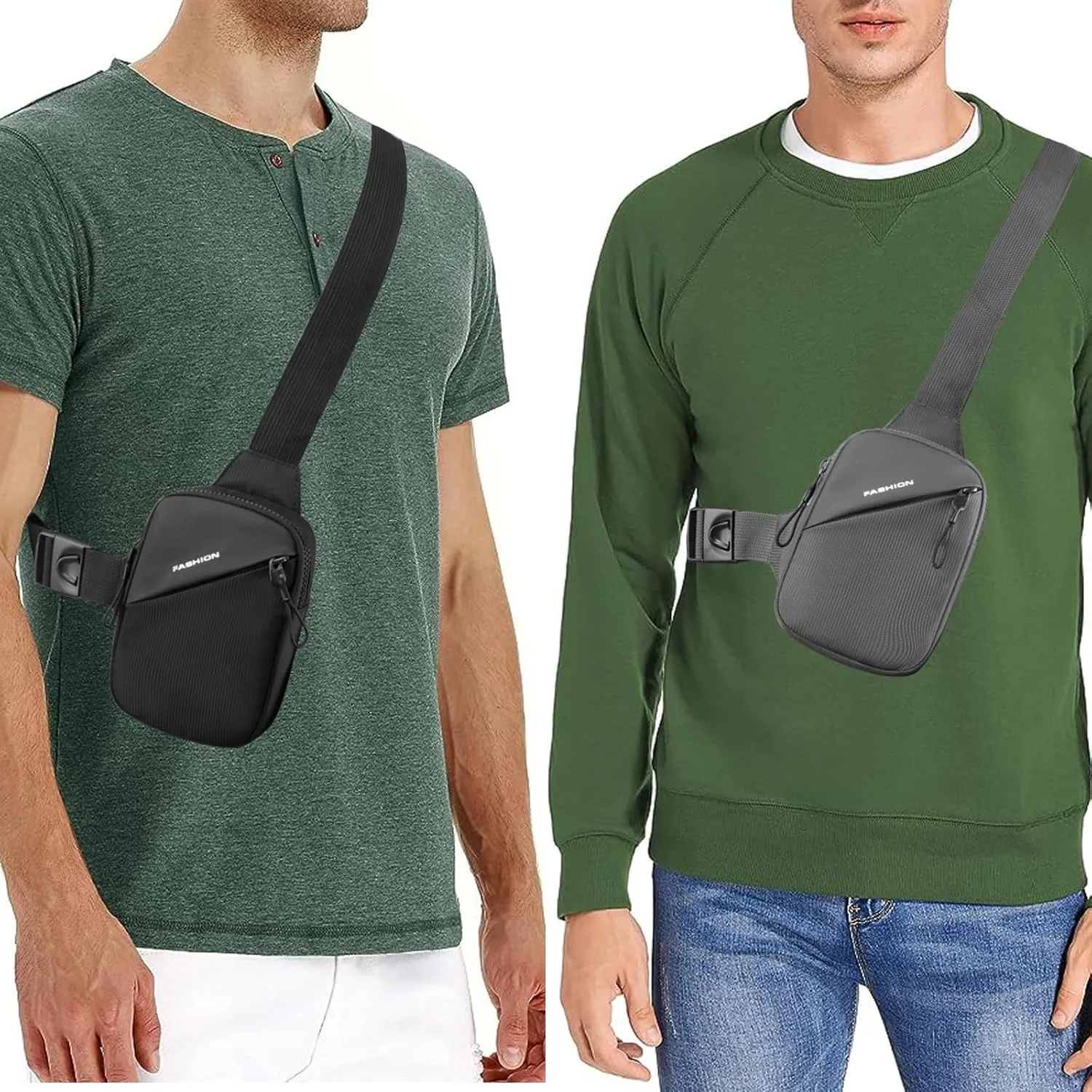 Mini Sling Bag Men Small Crossbody Bag Women Fanny Packs Casual Phone Chest Bag Waterproof Slim Personal Pocket Bag Backpack for Travel Hiking
