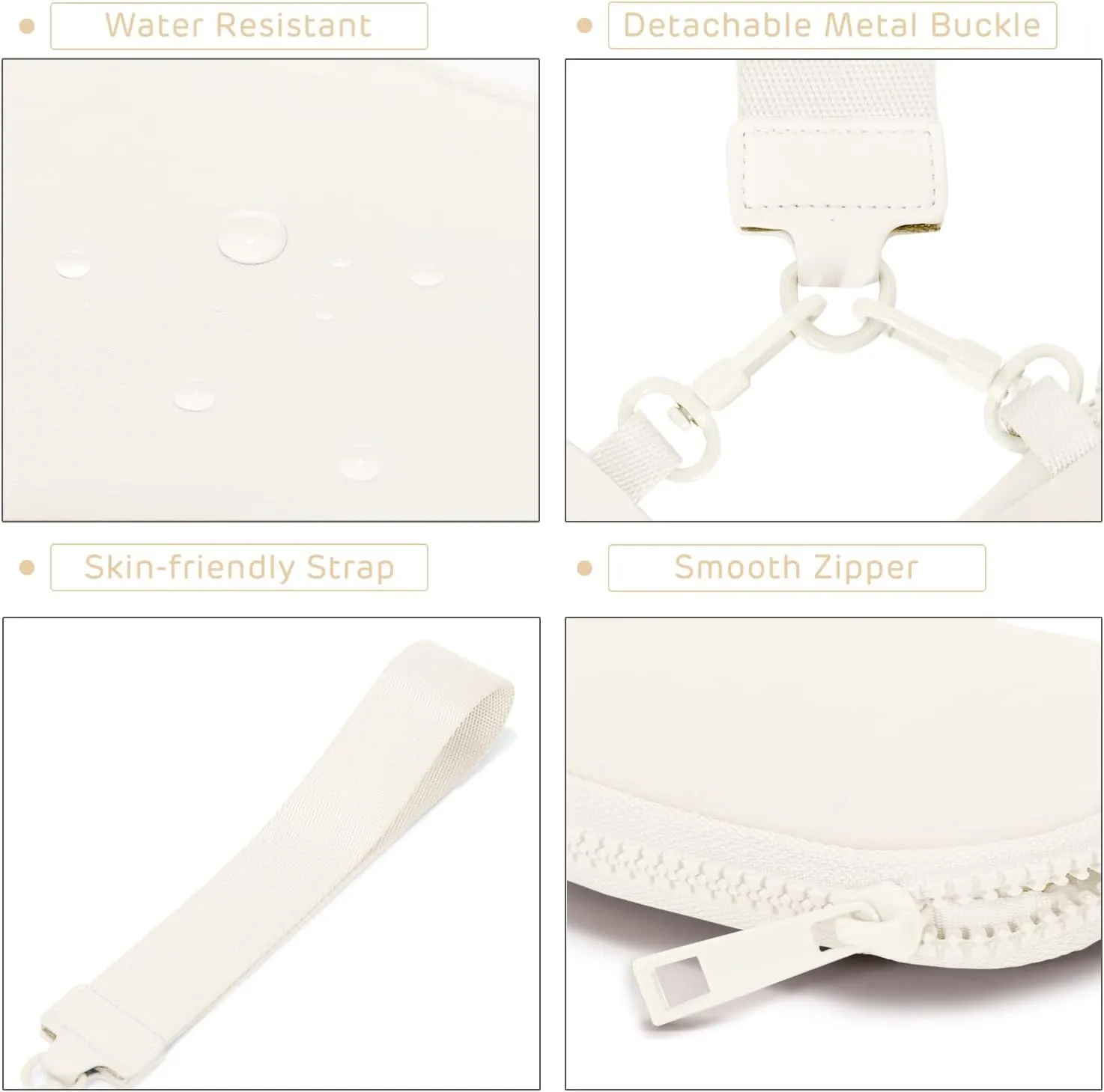 Mini Zip Around Wristlet Wallets for Women Small Portable Coin Purse Dual Pouch Keychain Wristlet Gifts for Women Travel Sports Outdoors (Beige)