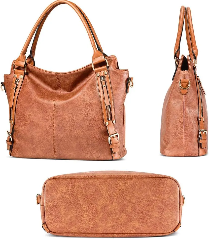 MINTEGRA Women Handbags Hobo Shoulder Bags Tote Large Capacity PU Leather Crossbody Bags