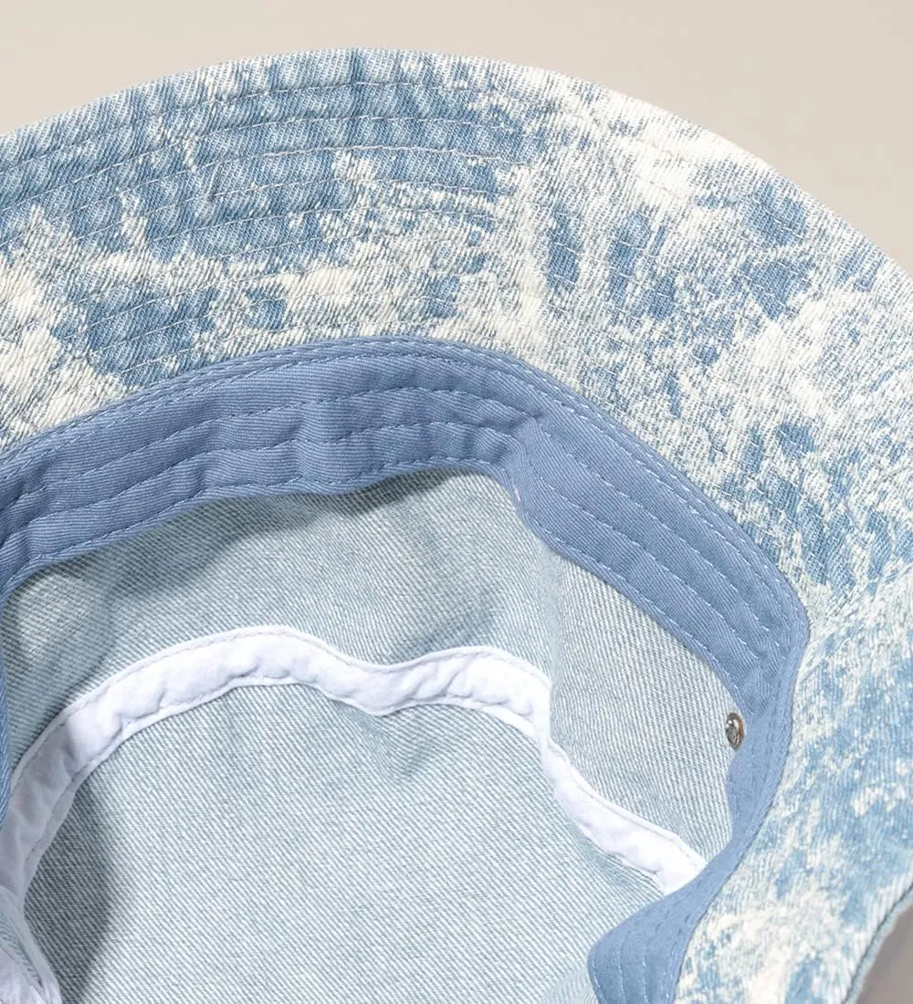 MIRMARU Vintage 100% Cotton Canvas Denim Bucket Hat - Casual Outdoor Fishing Hiking Safari Boonie Hat.