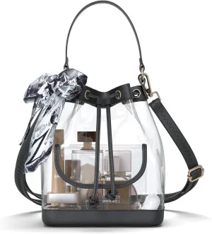 Missnine Clear Bag for Stadium Approved, Clear Crossbody Bucket Bag Transparent PVC Purse for Women, Concert Stadium Events