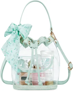 Missnine Clear Bag for Stadium Approved, Clear Crossbody Bucket Bag Transparent PVC Purse for Women, Concert Stadium Events