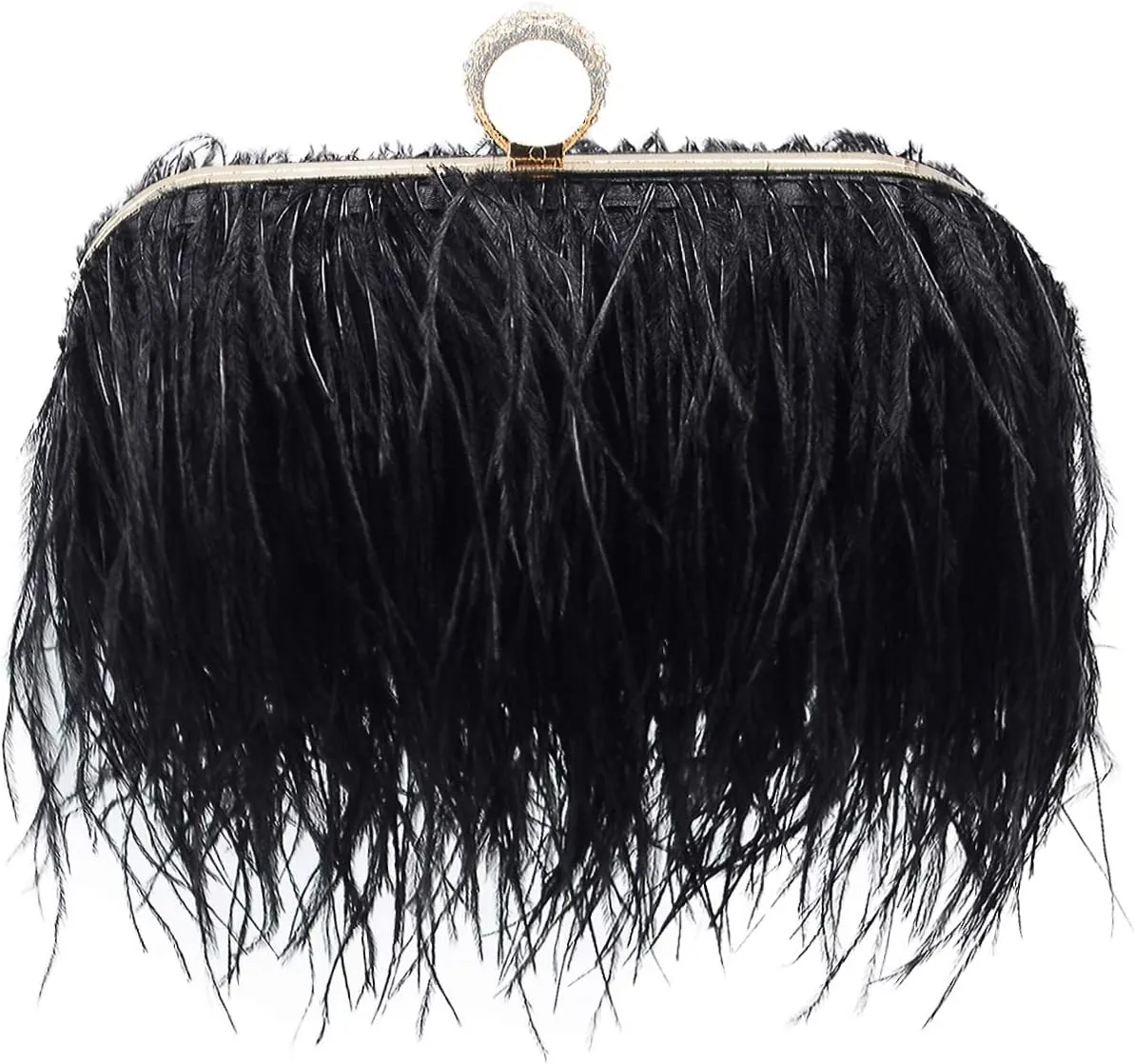 Miuco Women Feather Clutch Purse Shoulder Crossbody Bag Evening Handbags