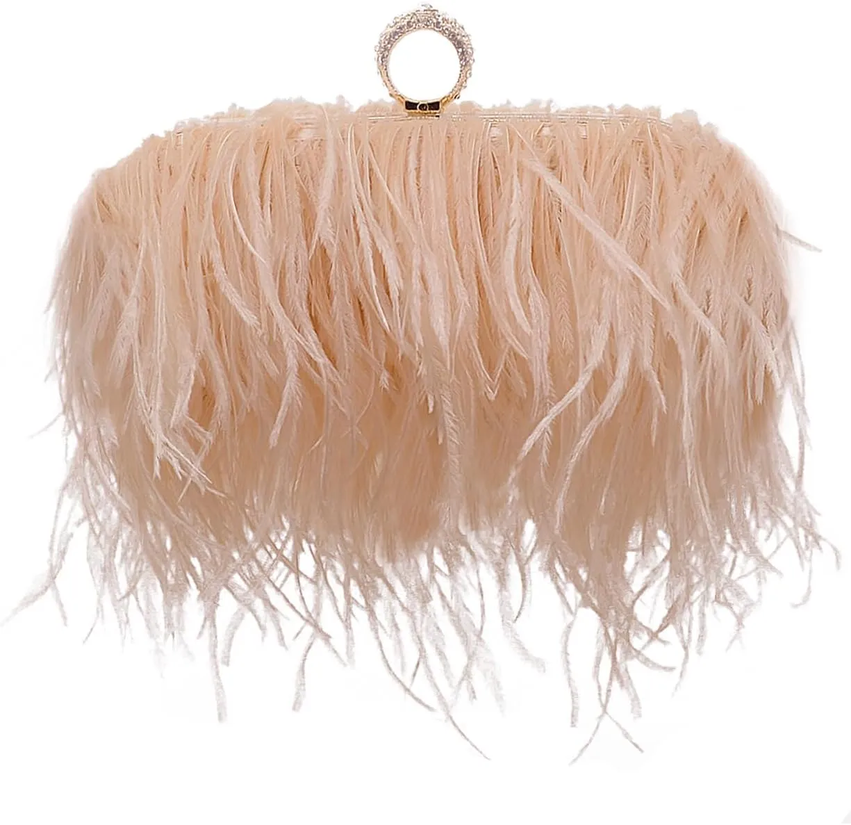 Miuco Women Feather Clutch Purse Shoulder Crossbody Bag Evening Handbags
