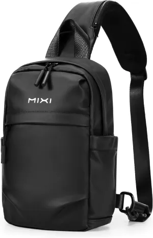 mixi EliteSeries Sling Bag Small Casual Daypack Crossbody Chest Bag One Shoulder Travel Backpack Waterproof Lightweight Versatile-11 Inch, Black