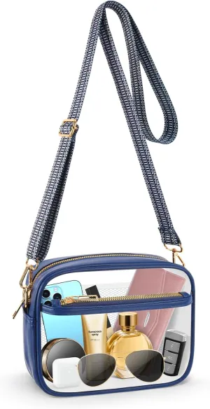 MOMSIV Clear Bag, Stadium Approved Clear Bags with Adjustable Strap Clear Stadium Bag for Women Men Concerts Sports