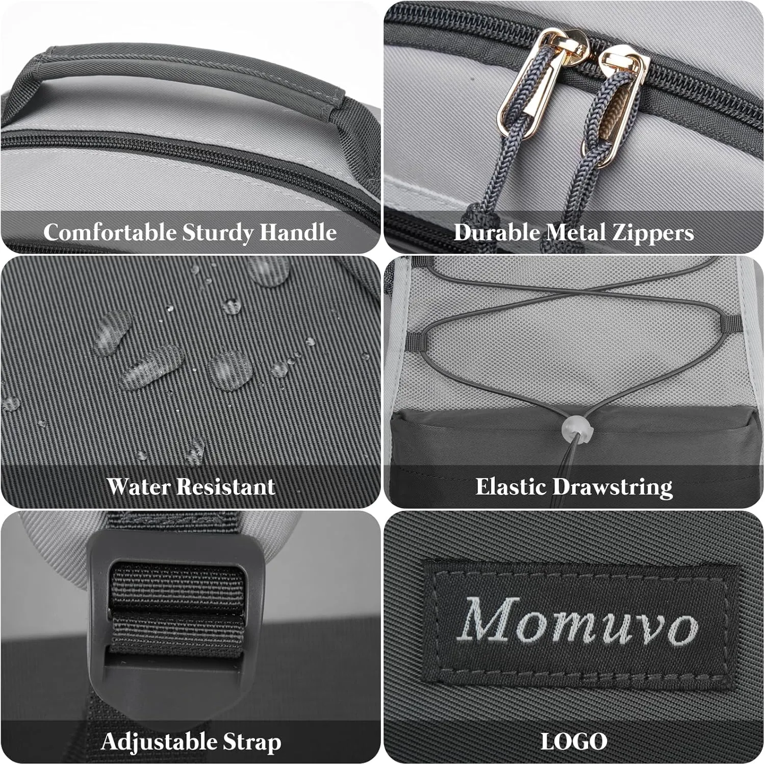 MOMUVO Classic Backpack for Women, Lightweight High School Bookbag for Teens Girls, Waterproof 15.6 Inch Laptop Bag with USB Charging Port for College Work Travel Trip, Dark Grey