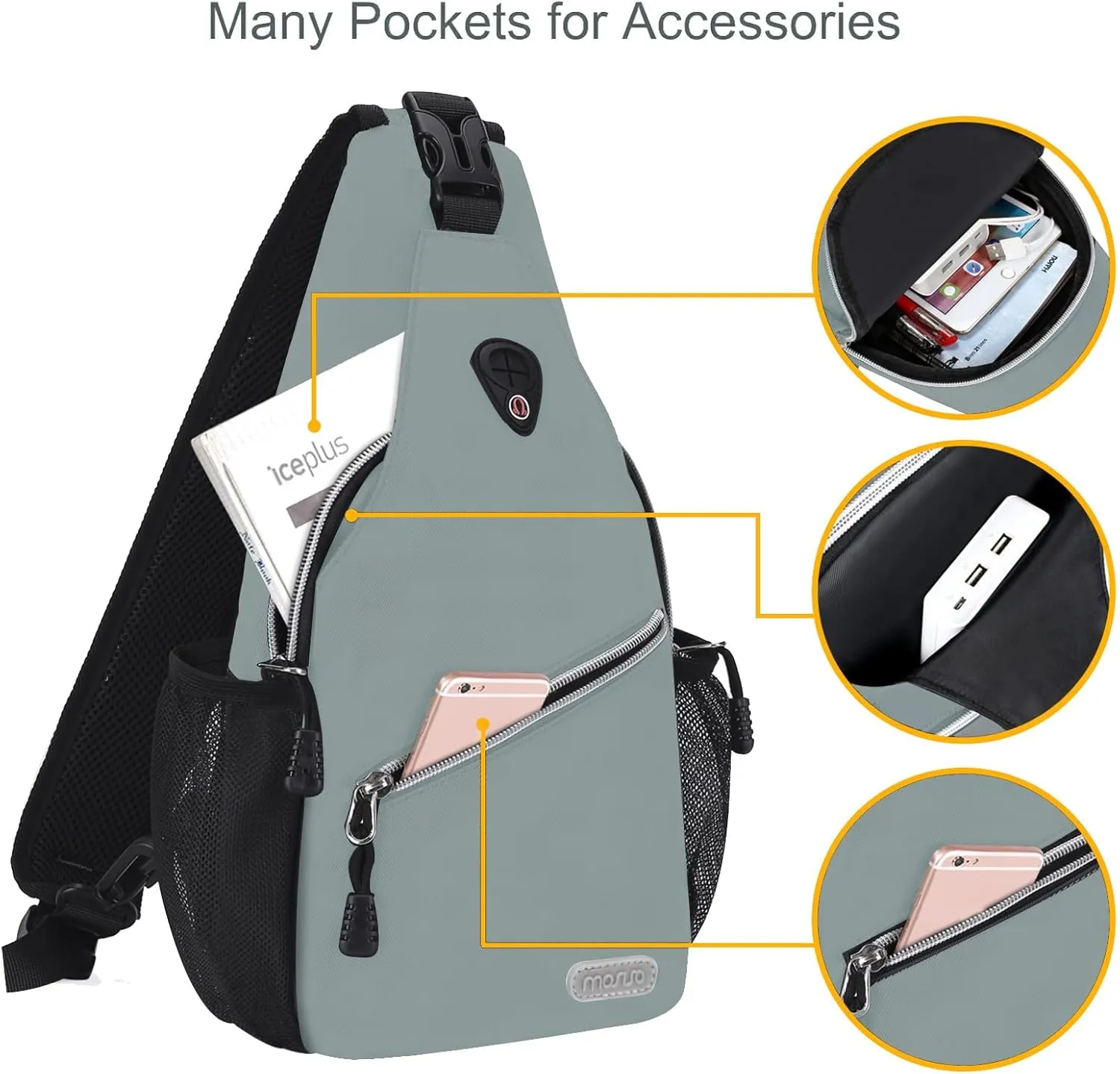 MOSISO Mini Sling Backpack,Small Hiking Daypack Travel Outdoor Casual Sports Bag