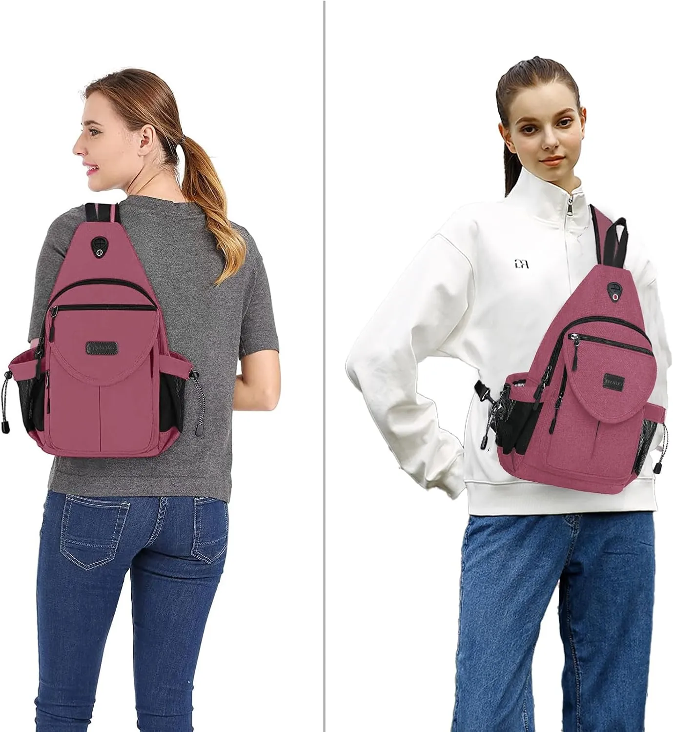 MOSISO Sling Backpack,Canvas Crossbody Hiking Daypack Bag with Anti-theft Pocket