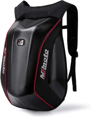 Motorcycle Backpacks for Men Helmet Bags Waterproof hard shell 30-48L Expandable Storage Travel Bag Luggage (Black) (Red)