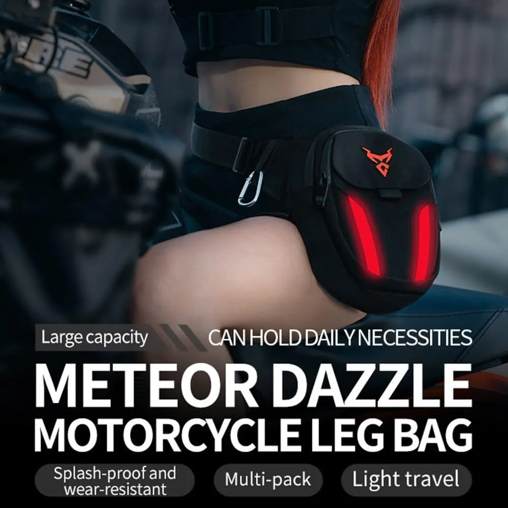 Motorcycle Leg Bag Thigh Belt Hip Bum Waterproof Ride Cycling Biker Waist Bag Fanny Pack Moto Travel Hiking Pocket (Red)