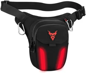 Motorcycle Leg Bag Thigh Belt Hip Bum Waterproof Ride Cycling Biker Waist Bag Fanny Pack Moto Travel Hiking Pocket (Red)