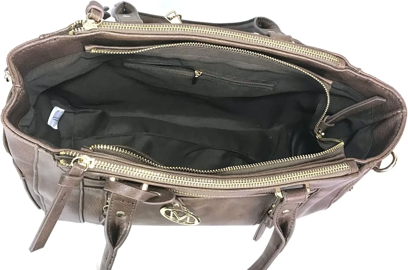 Multi Zippers Fashion Locking Faux Leather Concealed Carry Gun Shoulder Bag
