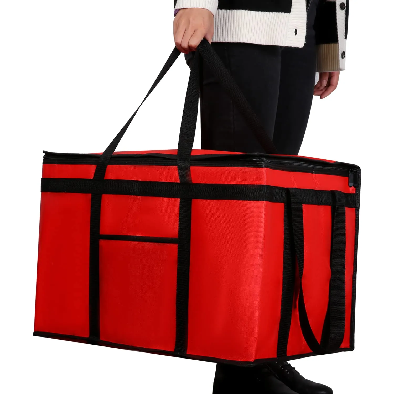 musbus 4 PACK 22x14x13 XXXL Insulated Food Delivery Bag Cooler Bags Keep Food Warm Catering Therma for doordash Catering Cooler Bags Therma Catering Shopper hot Red 22w x 14 lx 13d