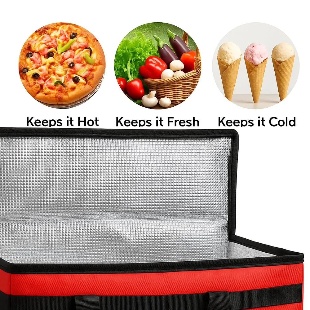 musbus 4 PACK 22x14x13 XXXL Insulated Food Delivery Bag Cooler Bags Keep Food Warm Catering Therma for doordash Catering Cooler Bags Therma Catering Shopper hot Red 22w x 14 lx 13d