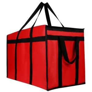 musbus 4 PACK 22x14x13 XXXL Insulated Food Delivery Bag Cooler Bags Keep Food Warm Catering Therma for doordash Catering Cooler Bags Therma Catering Shopper hot Red 22w x 14 lx 13d