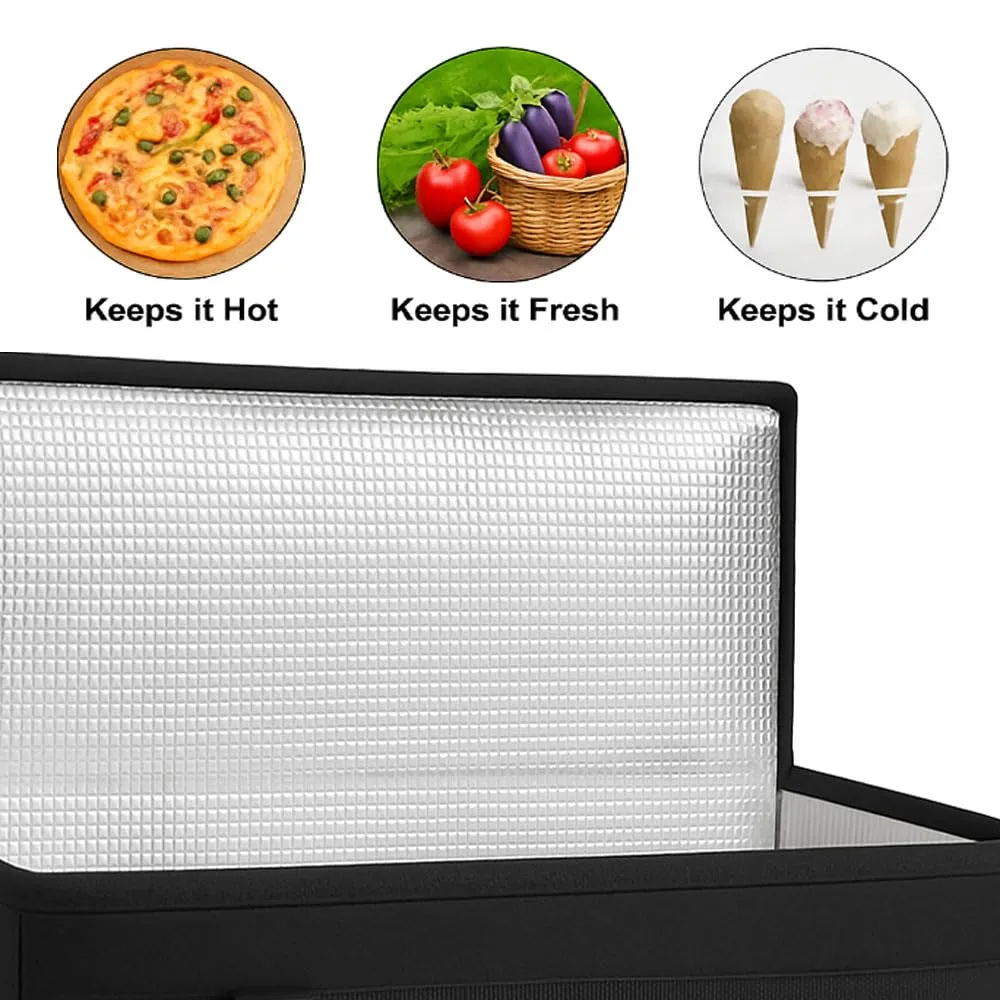 musbus insulated trunk organizer car cooler bag 4-Pack Food Insulated Grocery shopping bags, Black, reusable,zipper,foldable,tote,cold,for adult,for foodland,