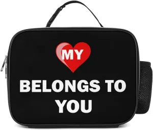 My Heart Belongs to You Travel Lunch Bags Insulated Tote Bag with Detachable Buckled Handle to-Go Food Containers