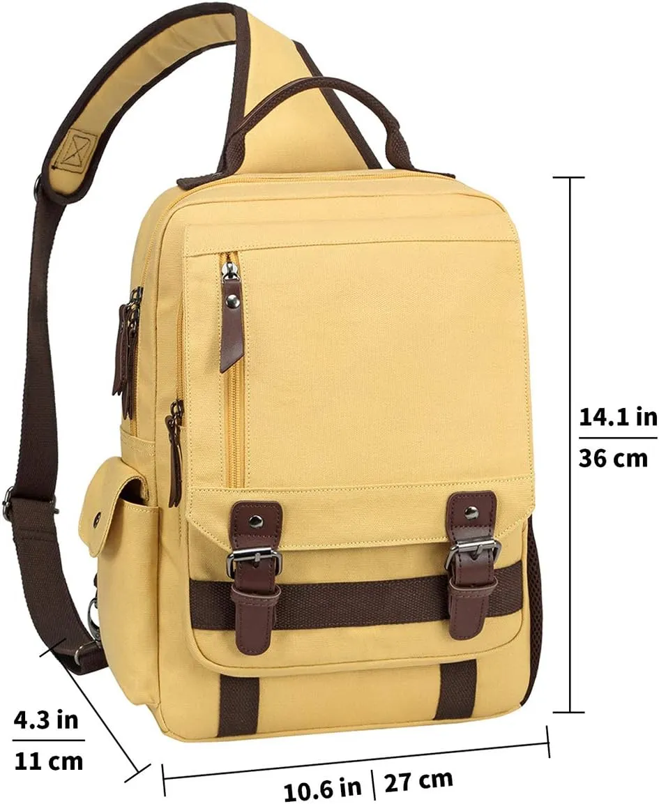 mygreen Canvas Cross Body Messenger Bag Shoulder Sling Backpack Travel Rucksack