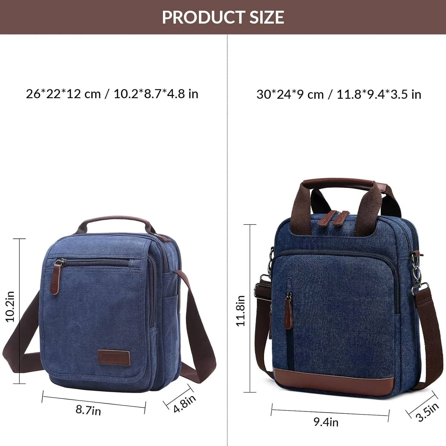 mygreen Mens Crossbody Shoulder Bag Canvas Messenger Bag Work Bag