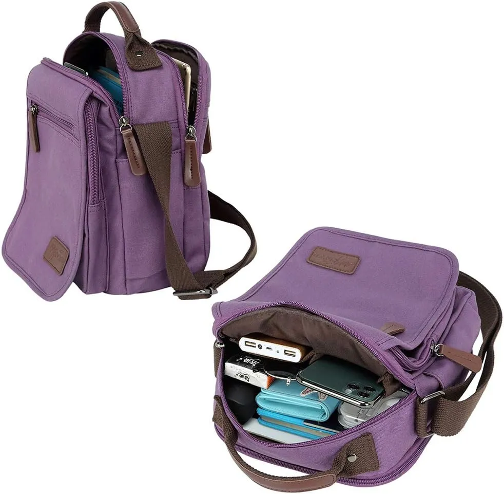 mygreen Small Canvas Crossbody Shoulder Bag Messenger Bag Work Bag