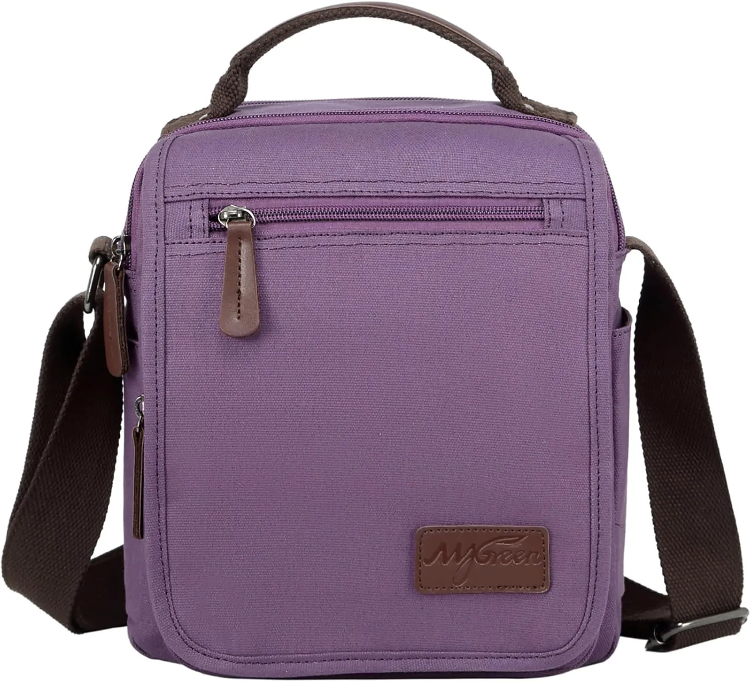 mygreen Small Canvas Crossbody Shoulder Bag Messenger Bag Work Bag