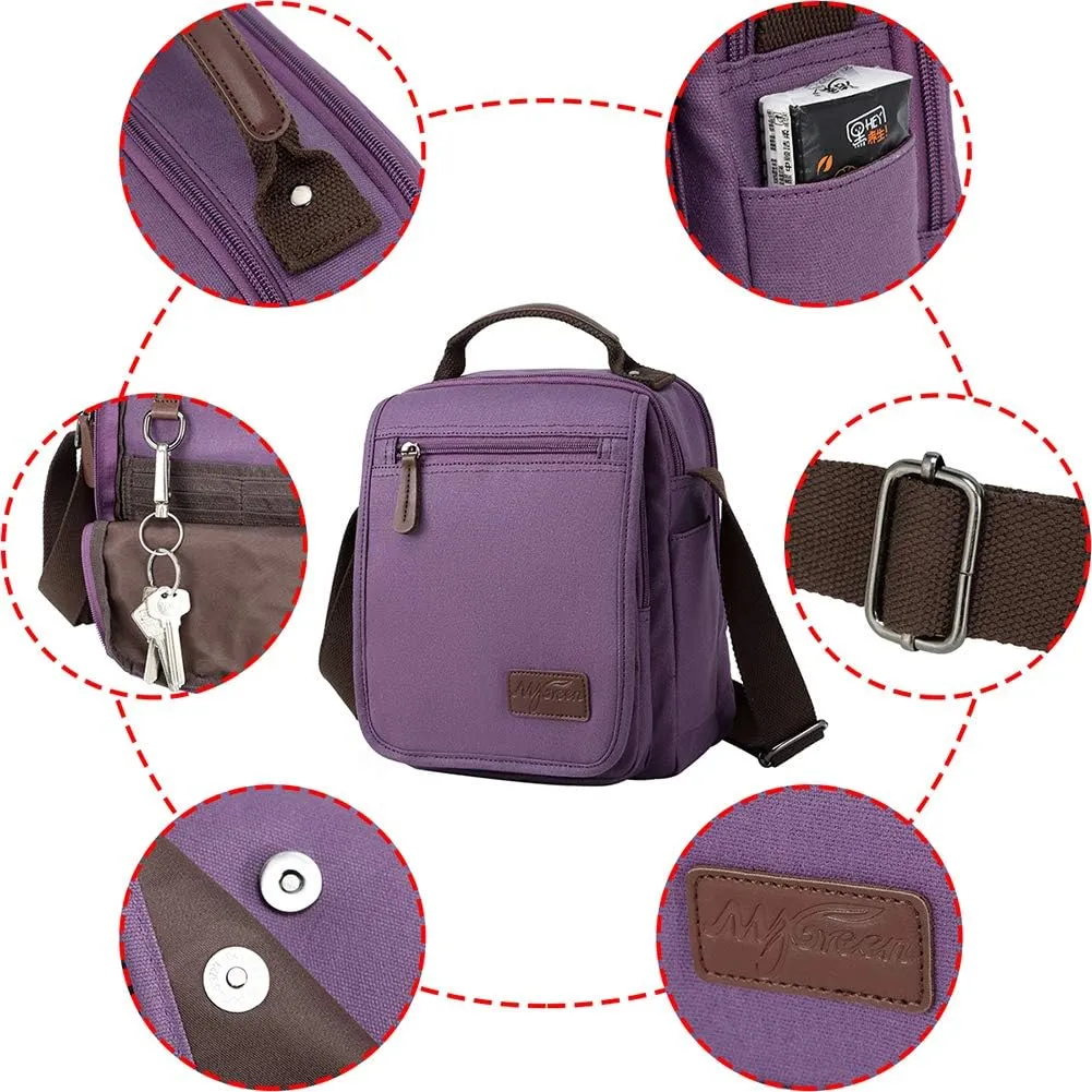 mygreen Small Canvas Crossbody Shoulder Bag Messenger Bag Work Bag