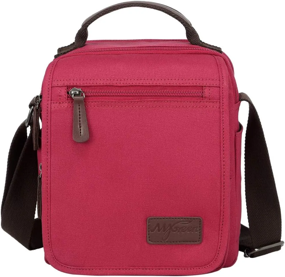 mygreen Small Canvas Crossbody Shoulder Bag Messenger Bag Work Bag