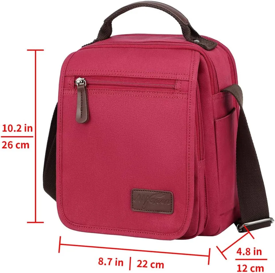 mygreen Small Canvas Crossbody Shoulder Bag Messenger Bag Work Bag