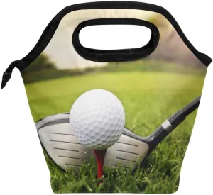 Naanle Sport Golf Insulated Zipper Lunch Bag Cooler Tote Bag for Adult Teens Kids Girls Boys Men Women, Sport Lunch Boxes Lunchboxes Meal Prep Handbag for School Office