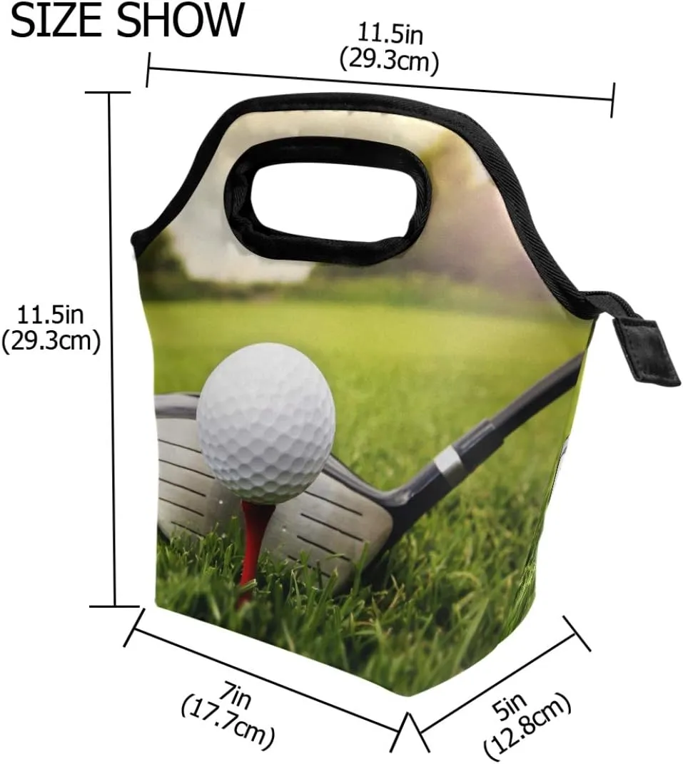 Naanle Sport Golf Insulated Zipper Lunch Bag Cooler Tote Bag for Adult Teens Kids Girls Boys Men Women, Sport Lunch Boxes Lunchboxes Meal Prep Handbag for School Office