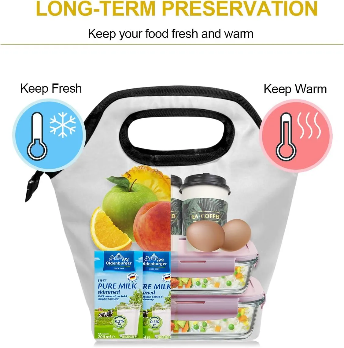 Naanle Sport Golf Insulated Zipper Lunch Bag Cooler Tote Bag for Adult Teens Kids Girls Boys Men Women, Sport Lunch Boxes Lunchboxes Meal Prep Handbag for School Office