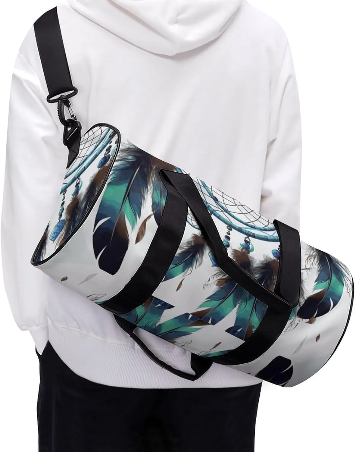 Native American Dream Catcher Gym Bag Small Travel Duffle Bag with Compartment Carry On Weekender Bag for Women Men