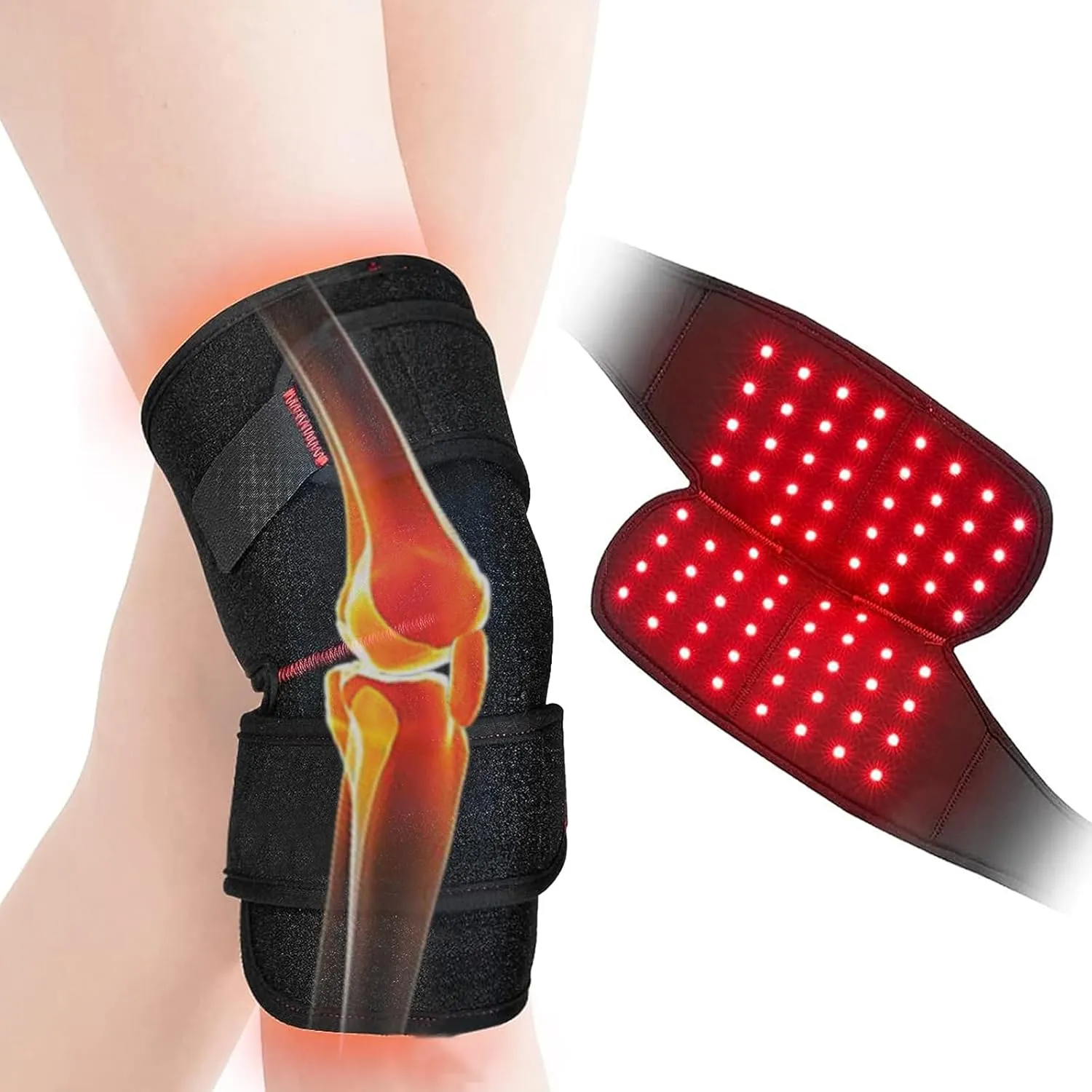 Near Infrared Light Therapy Knee Brace - Adjustable Red Light Therapy for Knee Pain Relief Device - Infrared Light Therapy for Faster Recovery - Great for Athletes & Beyond
