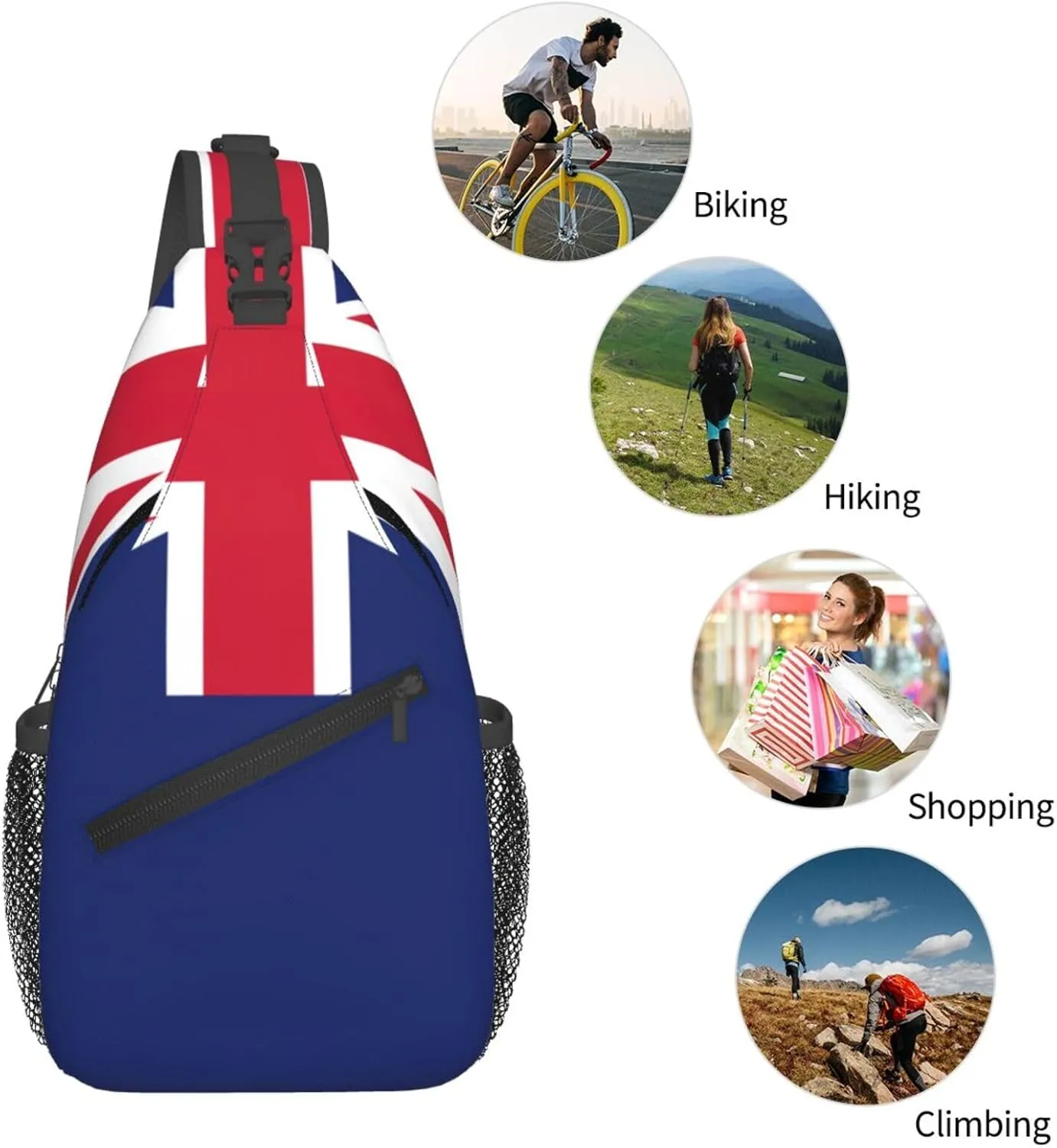 New Zealand Flag Print Lightweight Sling Small Shoulder Bag - Chic Cross Chest Bag With Adjustable Strap