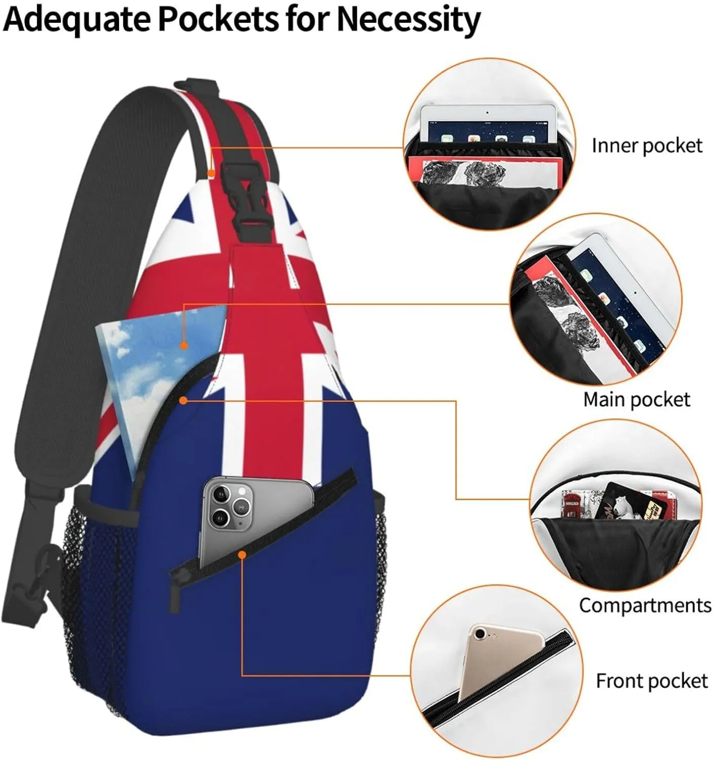 New Zealand Flag Print Lightweight Sling Small Shoulder Bag - Chic Cross Chest Bag With Adjustable Strap